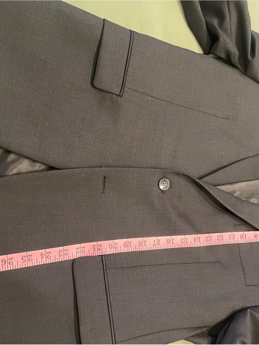Calvin Klein Men's 40S Black Two-Button 100% Wool Suit 34x30